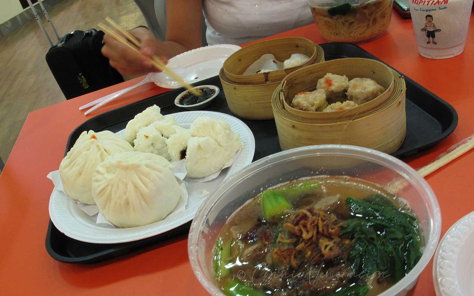 Dim sum and noodle soup at Changi Airport