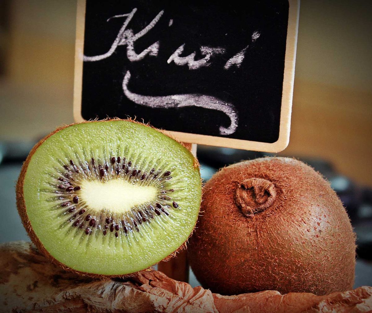 Halved kiwifruit