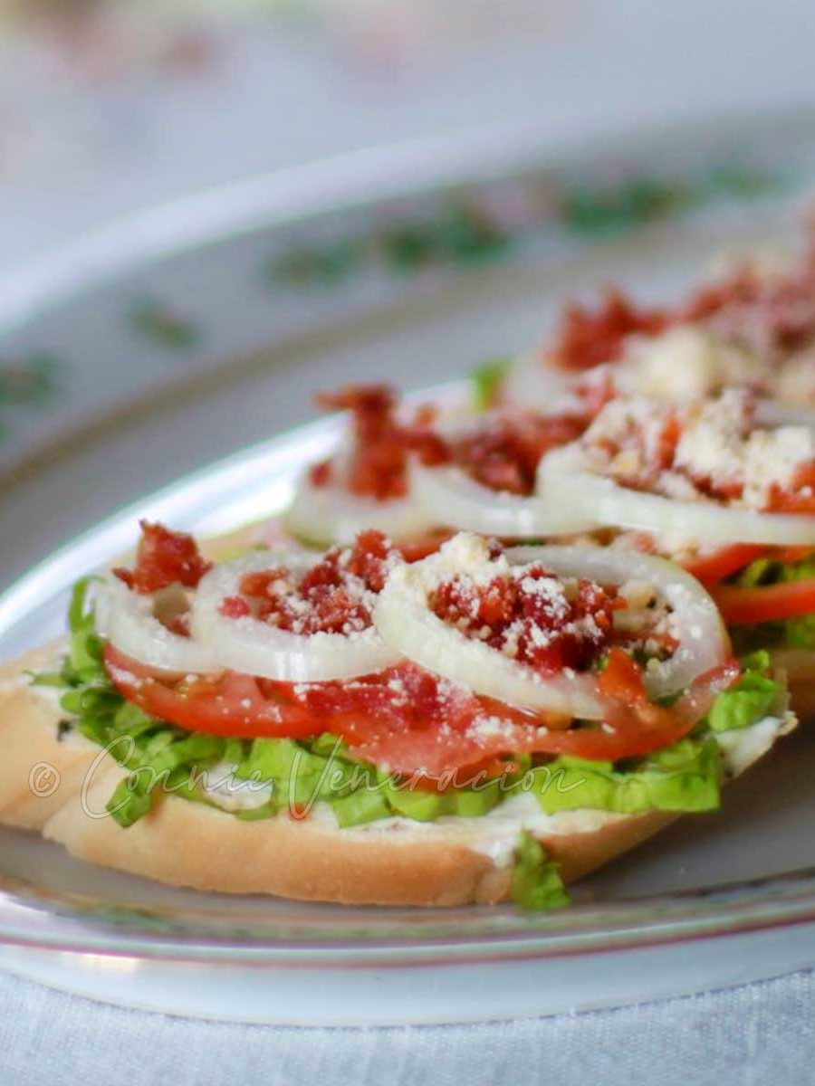 Bacon, lettuce and tomato bruschetta