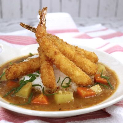 Shrimp fry (ebi furai) curry rice bowl