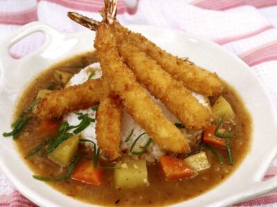 Shrimp fry (ebi furai) curry with rice