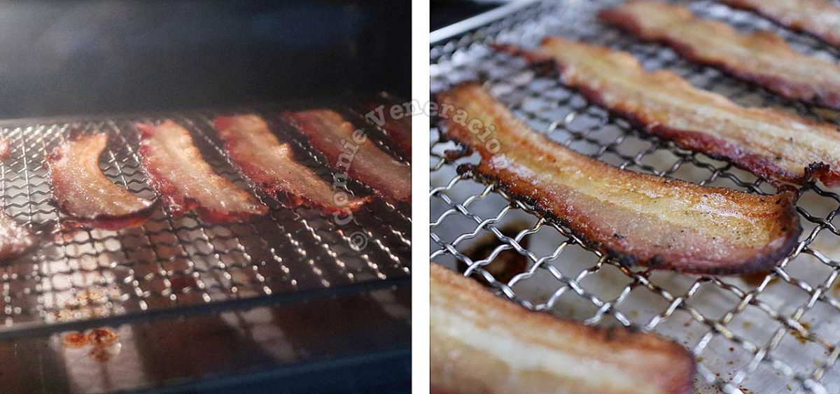 Details of bacon cooked in oven