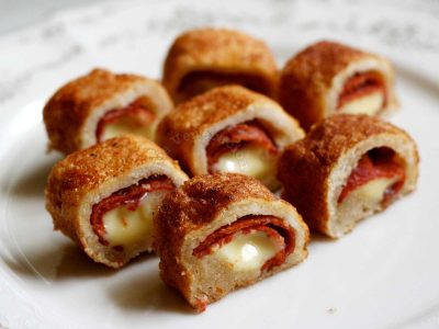 Pepperoni and Cheese French Toast Roll-ups