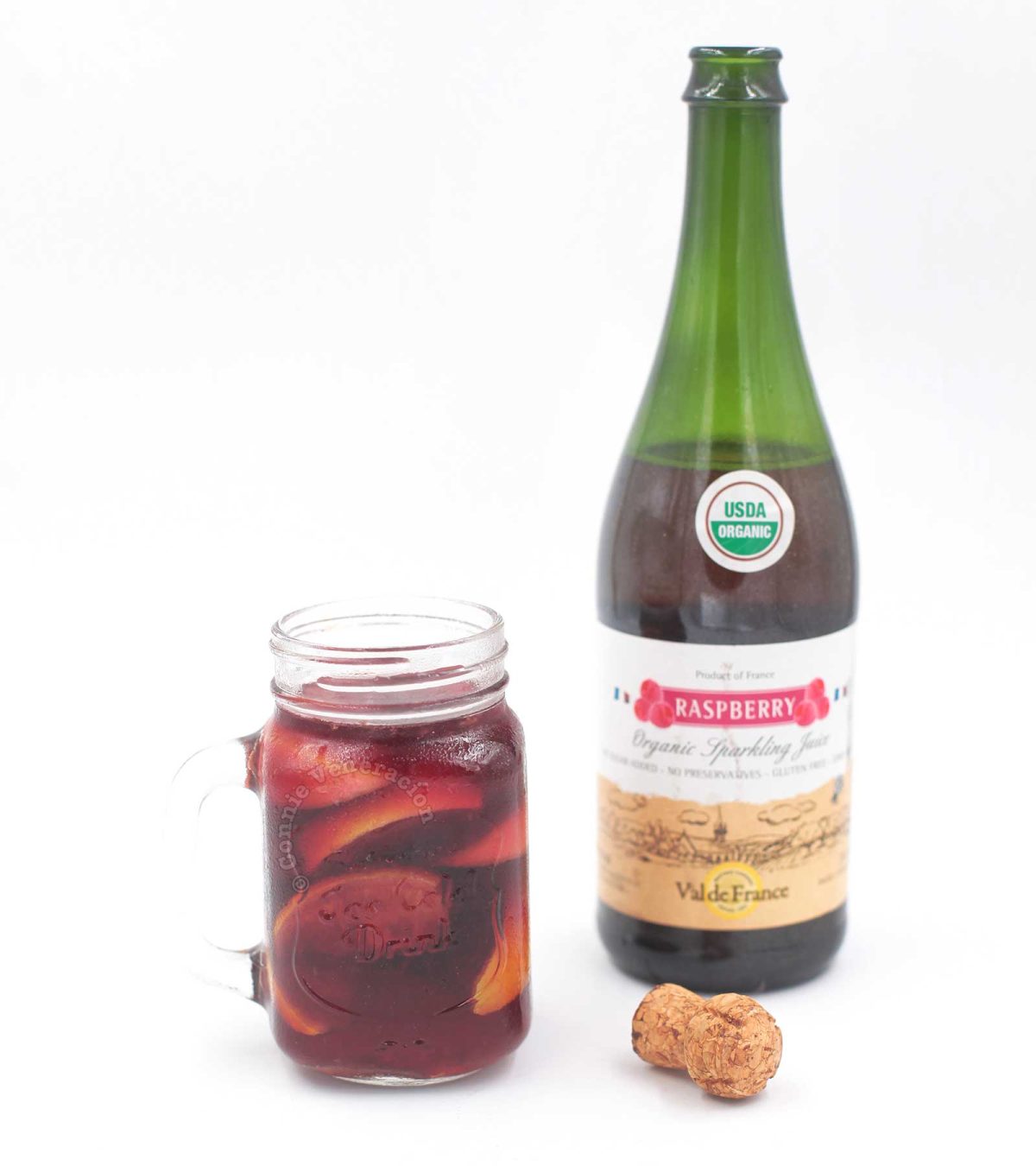Sangria and sparkling raspberry juice