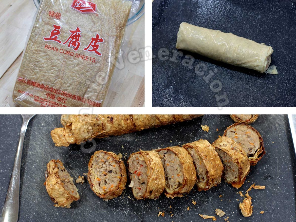 Dried bean curd sheets used to wrap meat