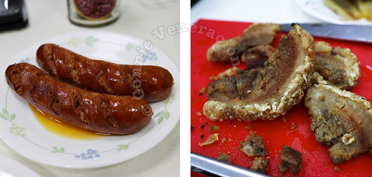 Fried sausage and chicharron