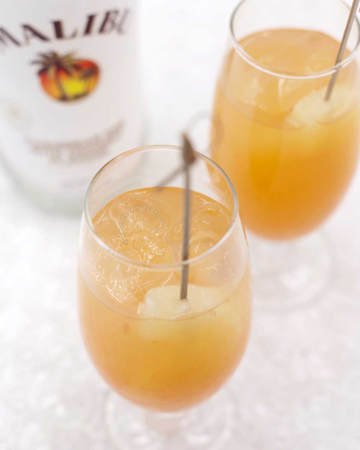 Pineapple, grapefruit and coconut rum cocktail