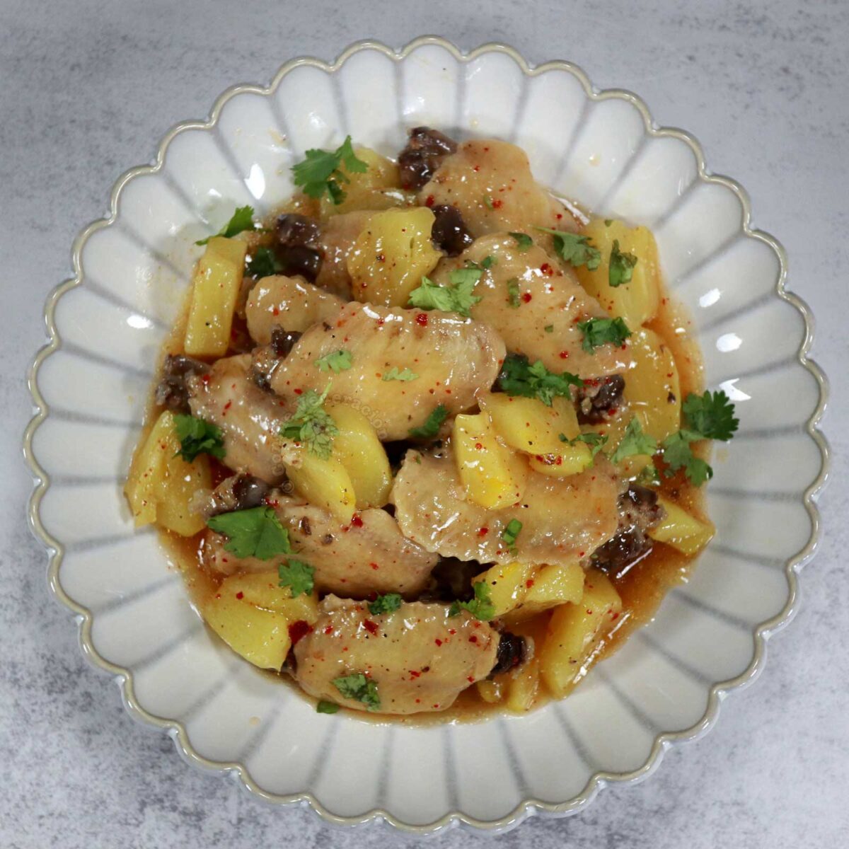 Chili ginger pineapple chicken wingettes