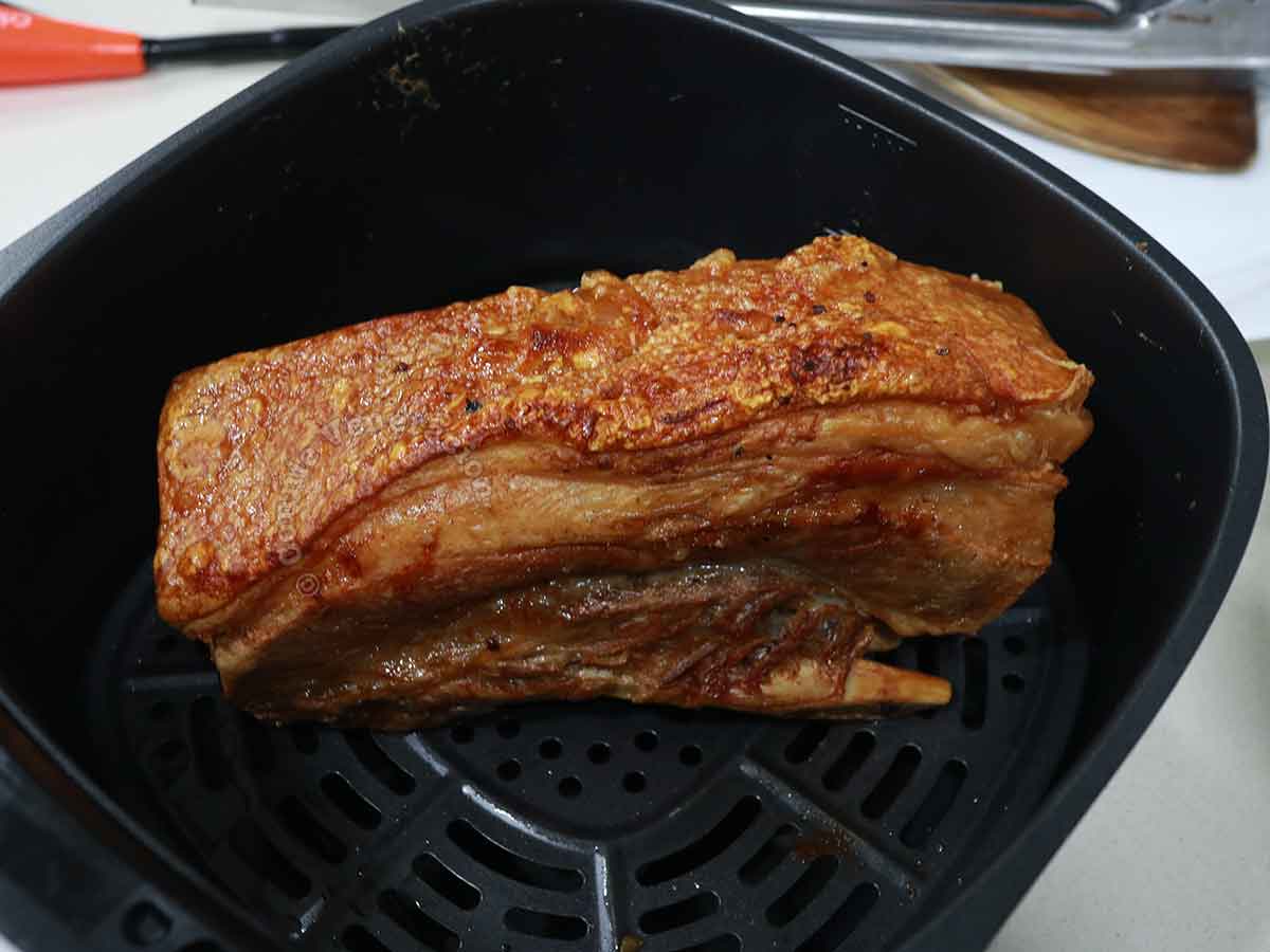 Crispy pork belly cooked in air fryer