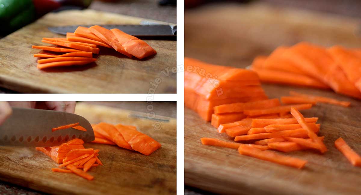 Julienned carrot