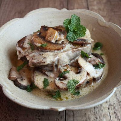 Beef Tongue and Mushrooms in Bechamel Sauce