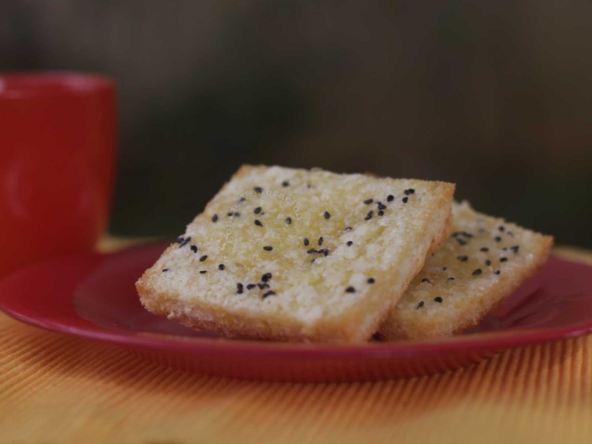 Sweet toast with sesame seeds