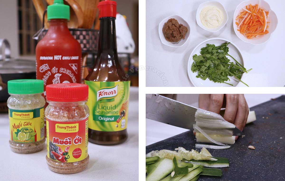Seasonings and condiments for Vietnamese banh mi