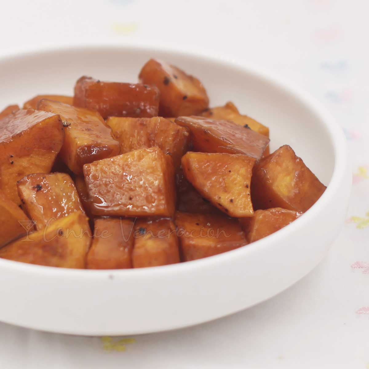 Baked brown sugar-glazed sweet potatoes