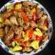 Sweet sour chicken with pineapple and bell pepper