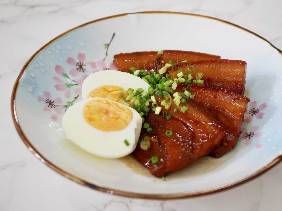 Japanese braised pork belly (buta no kakuni) and egg