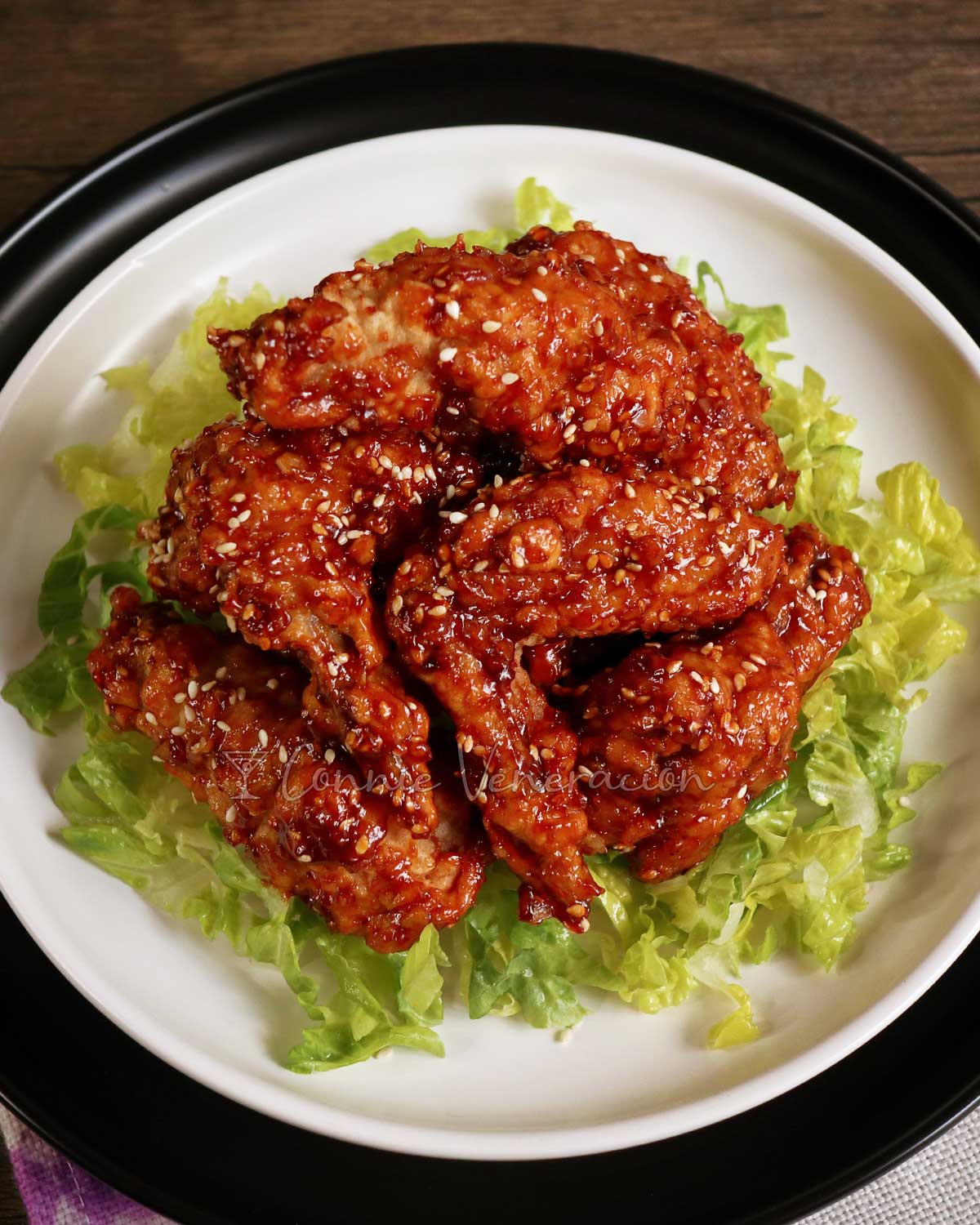 fried chicken wings with fried rice