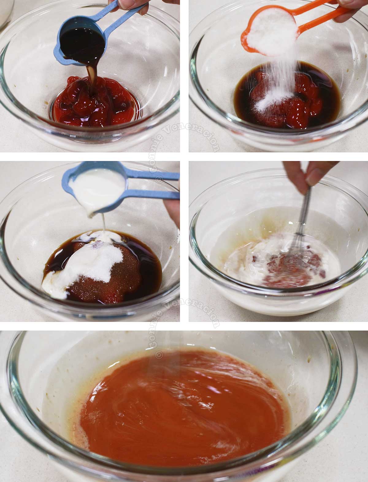 Steps in making sauce for Naporitan (Japanese ketchup spaghetti)