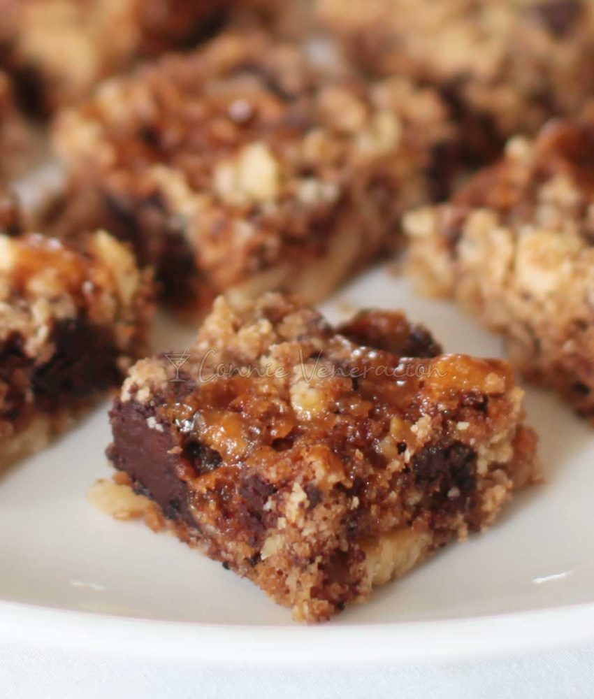 Oats, nuts and chocolate squares