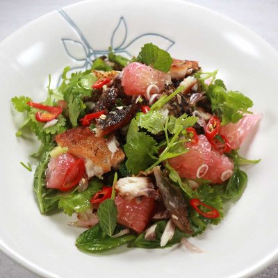 Thai-style pomelo and lemongrass salad with tilapia