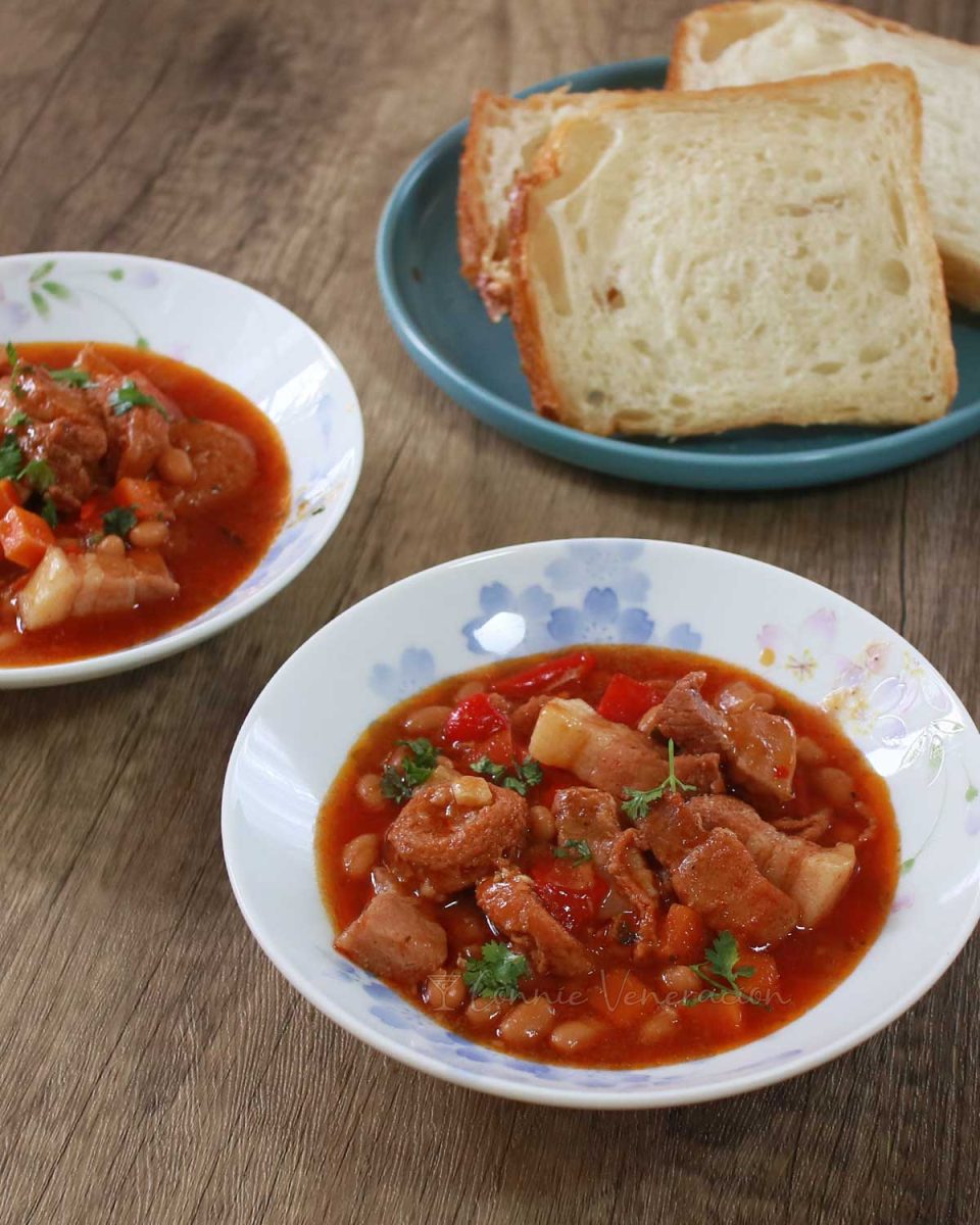 Pork, sausage and beans