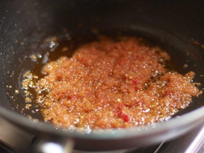 Home cooked sambal in wok