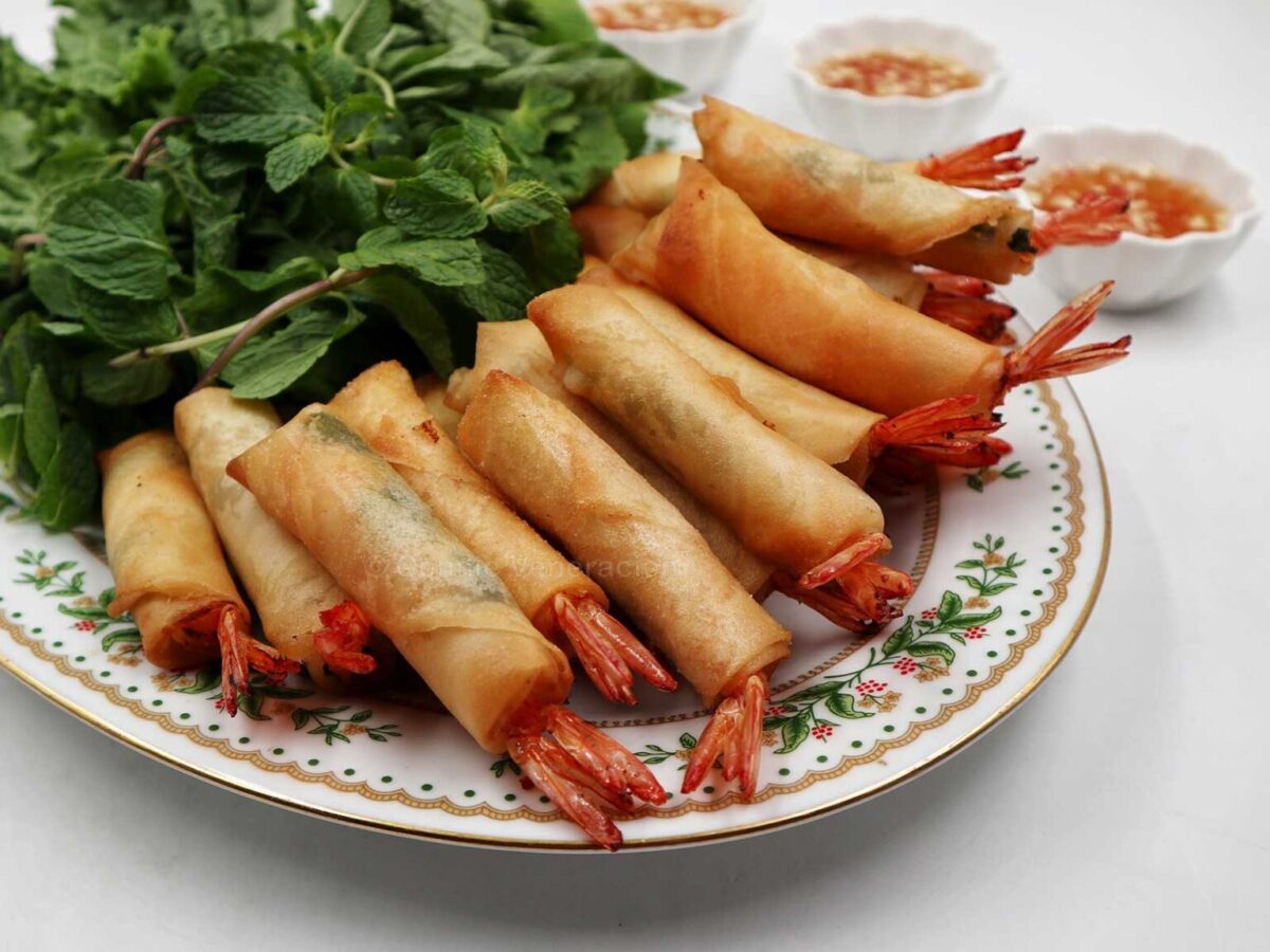 Vietnamese shrimp spring rolls
