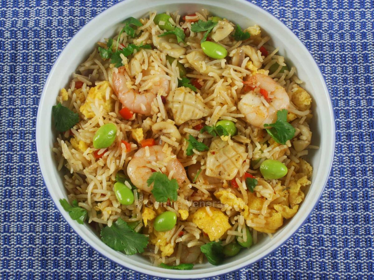 Shrimp and squid fried rice
