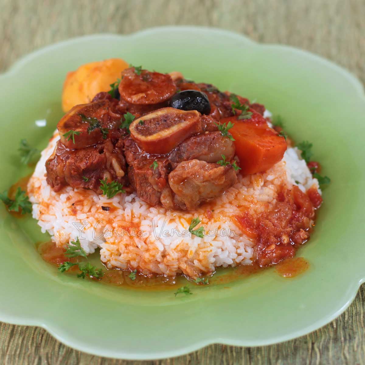 Slow cooker beef stew with rice