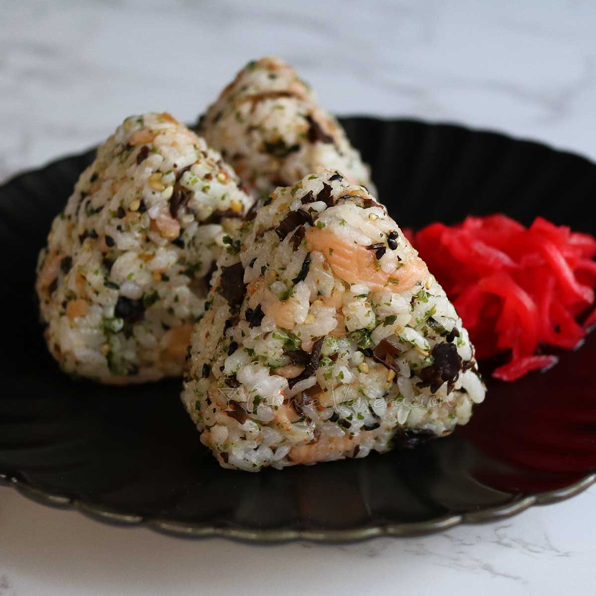 Smoked Salmon and Furikake Onigiri