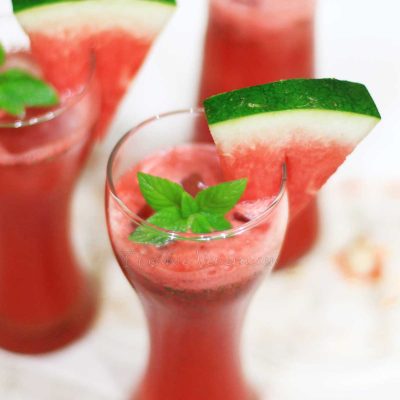 Watermelon and coconut rum cocktail