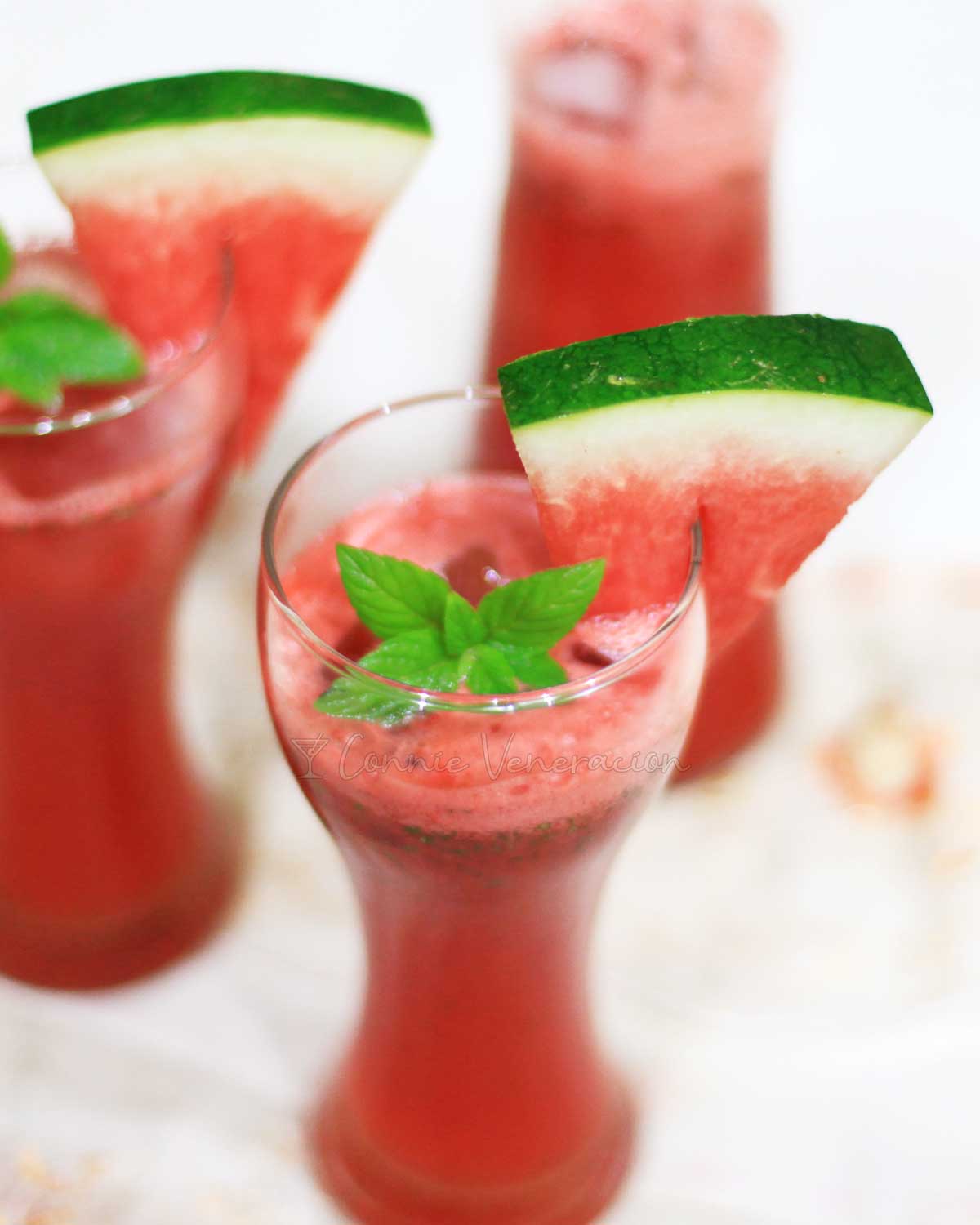 Watermelon and coconut rum cocktail
