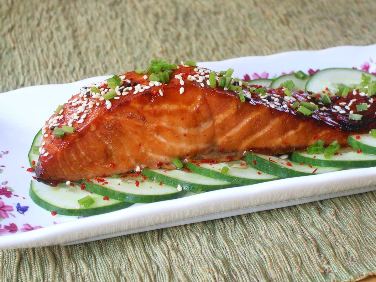 Air fried salmon teriyaki