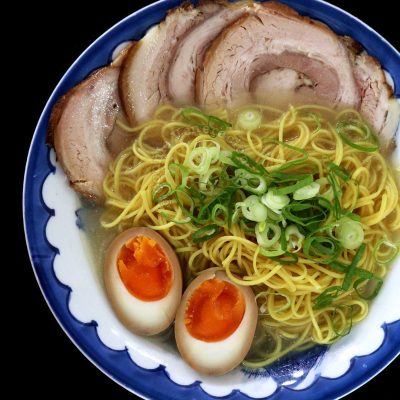 Ramen with chashu (braised rolled pork belly)
