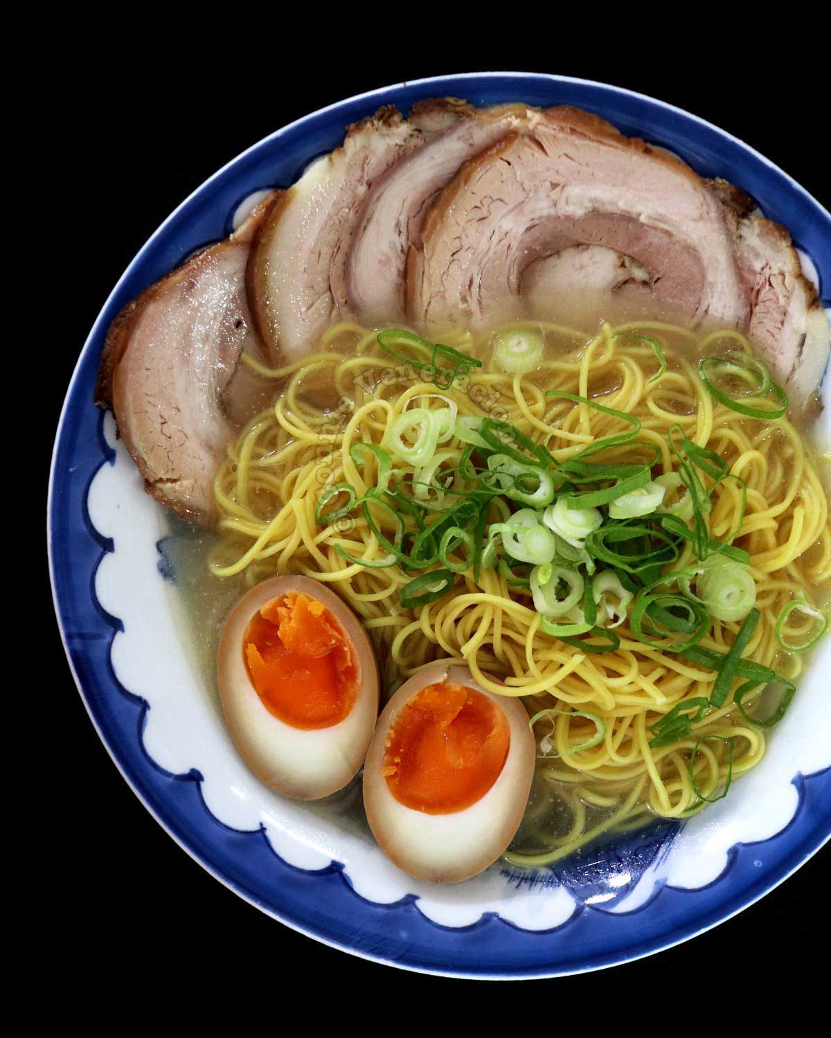 Ramen with chashu (braised rolled pork belly)