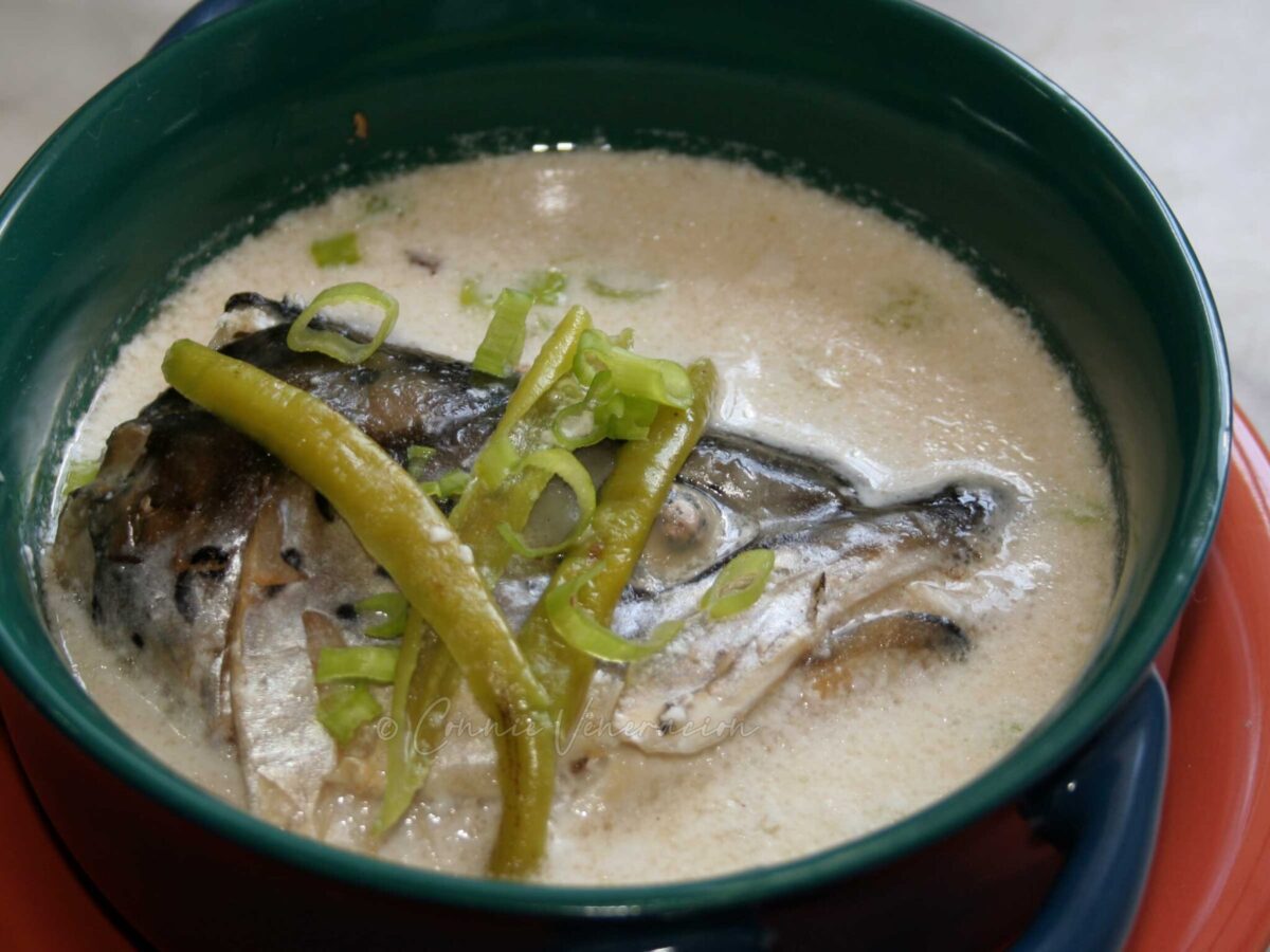Fish head soup with coconut cream
