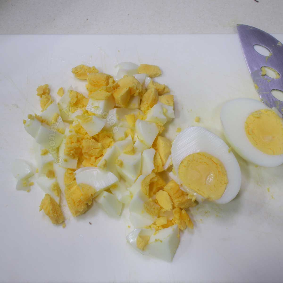 Roughly chopped hard boiled eggs