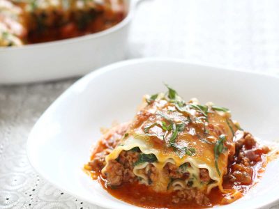 Meaty lasagna roll-ups
