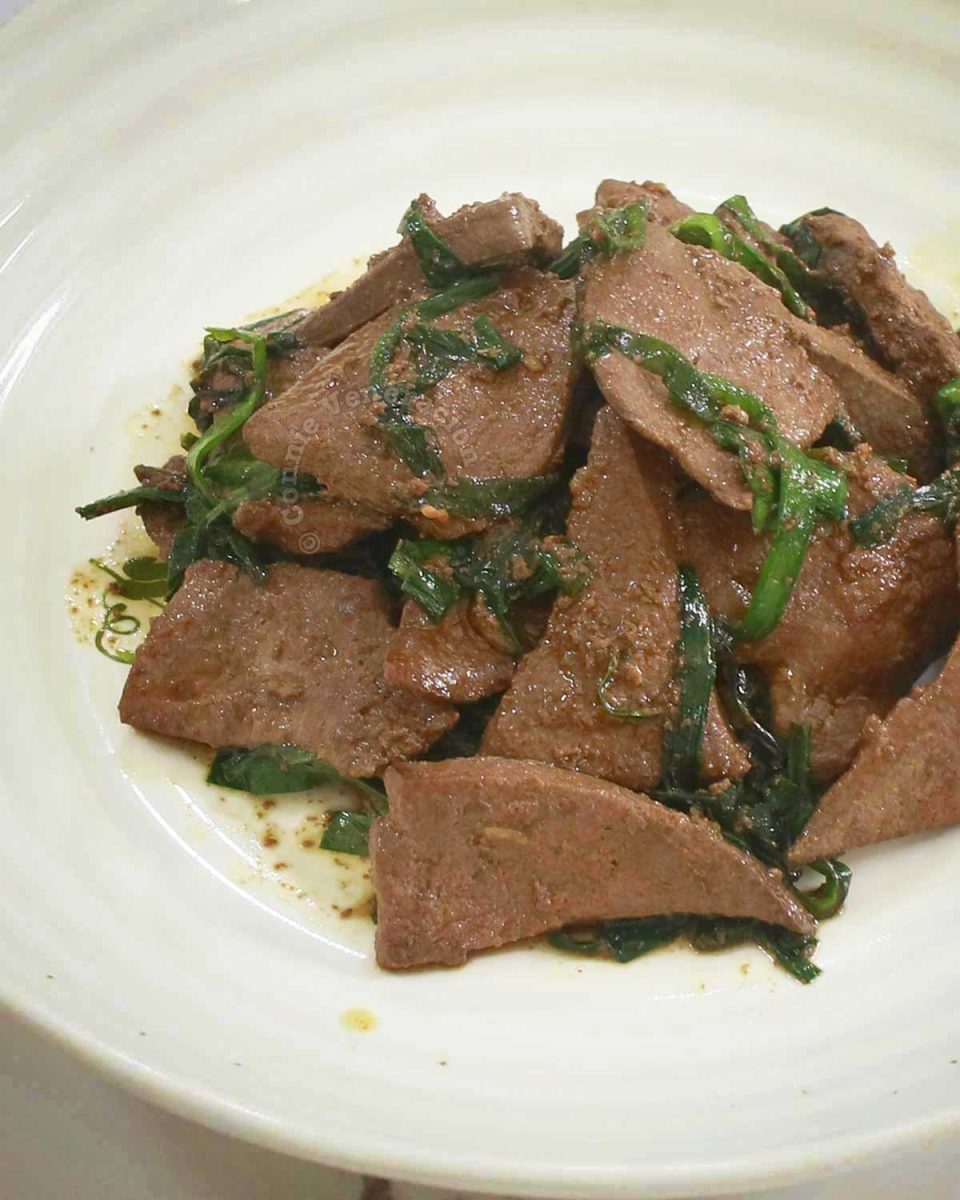 Pork liver stir fry with Chinese chives