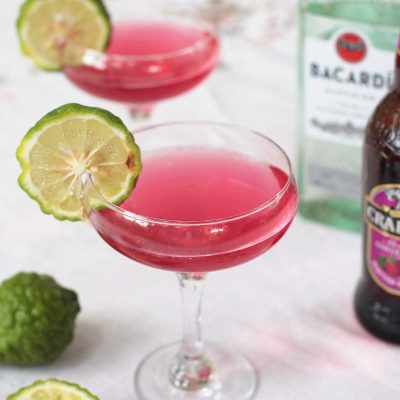 Rum and raspberry ginger beer cocktail
