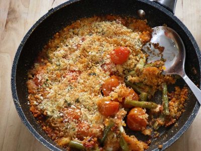 Baked Green Beans and Cherry Tomatoes