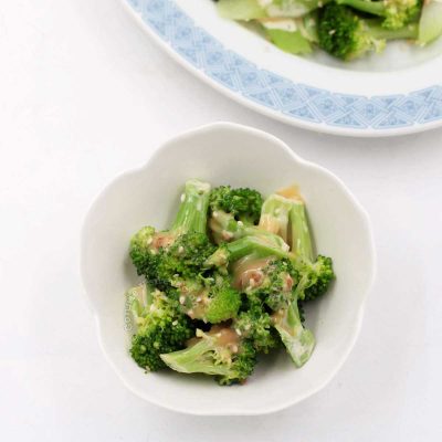 Broccoli salad with miso mayo dressing