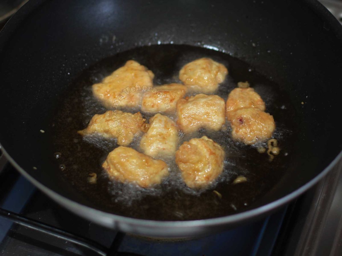 Frying chicken fillets