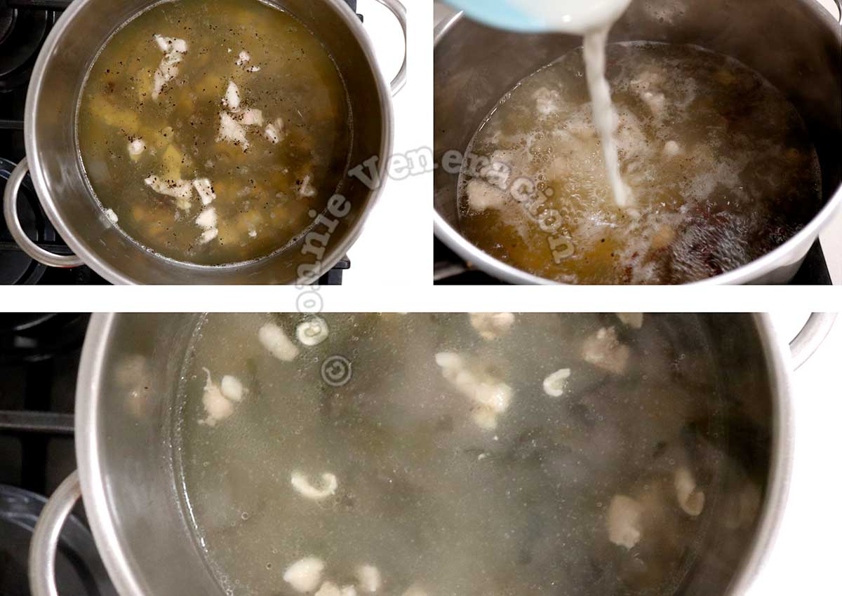 Thickening broth with starch