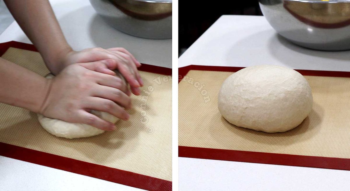 Kneading naan dough