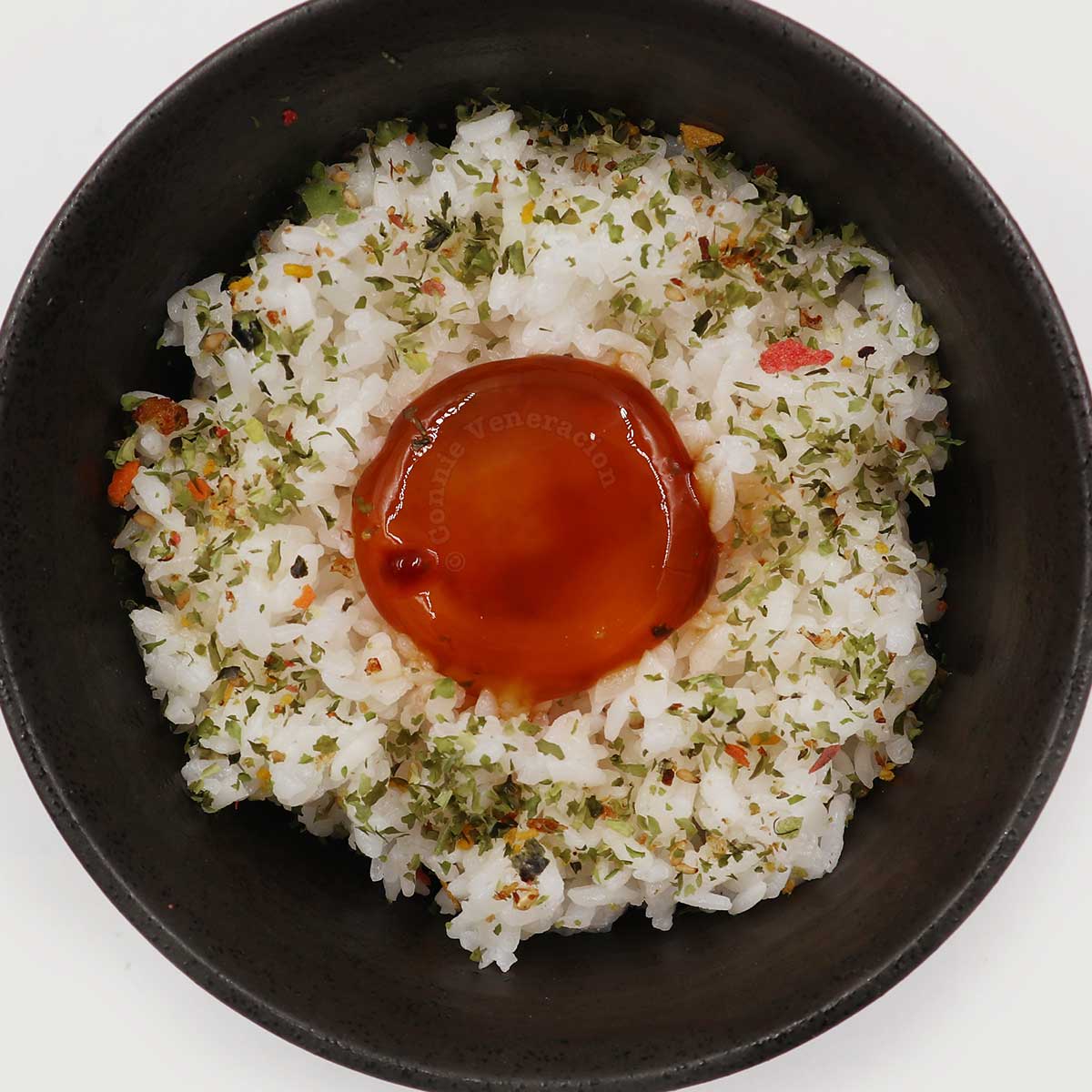 Shoyuzuke egg yolks served over rice
