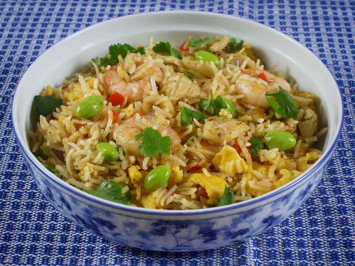 Shrimp and squid fried rice