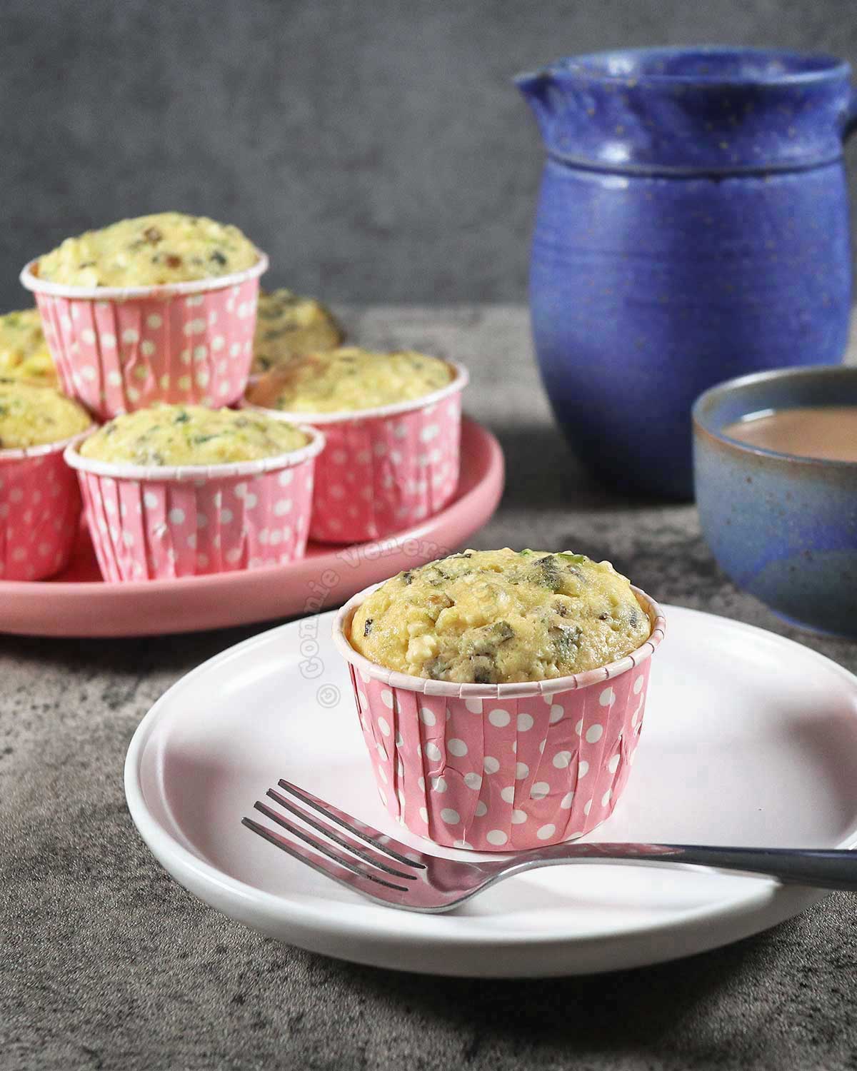 Green onion and feta breakfast muffins