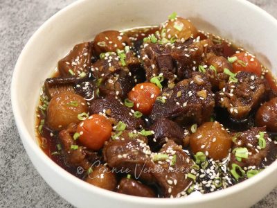Korean braised beef short ribs (galbi-jjim)