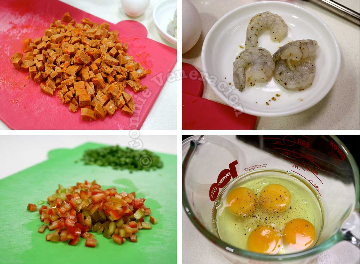 Ingredients for Chiang Mai Street Food-style Mini Omelettes
